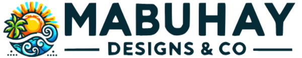 Logo of Mabuhay Designs & Co with a colorful design element on the left.