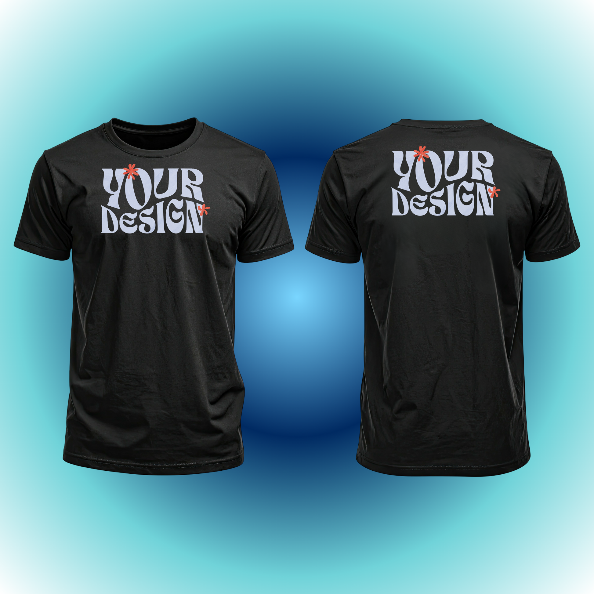 Custom shirt print placement options - full front full back pocket square locations - DTF printing guide