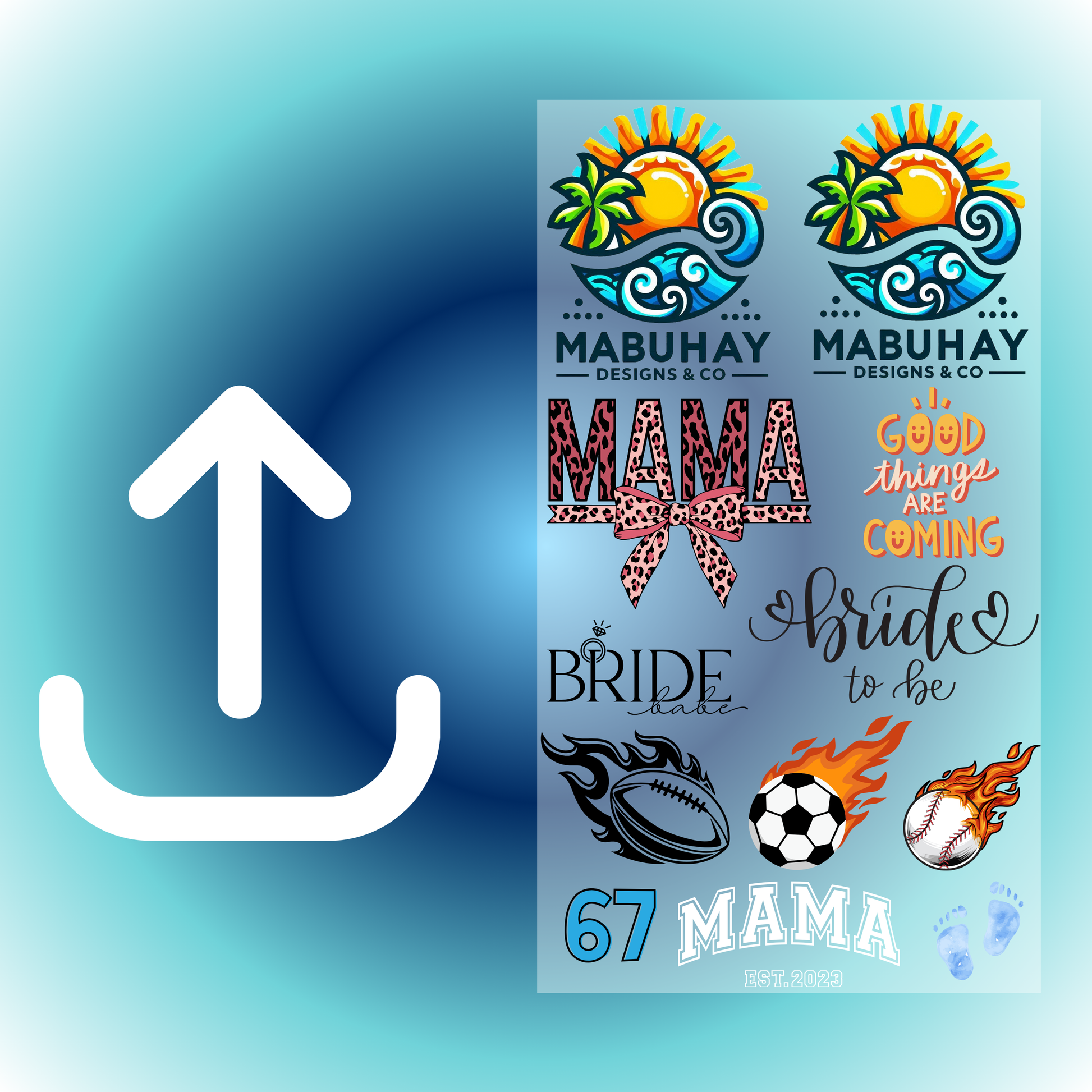 Upload Your Own Gang Sheet 23 inches wide - Custom DTF transfer printing for bulk orders - Mabuhay Designs Jacksonville NC