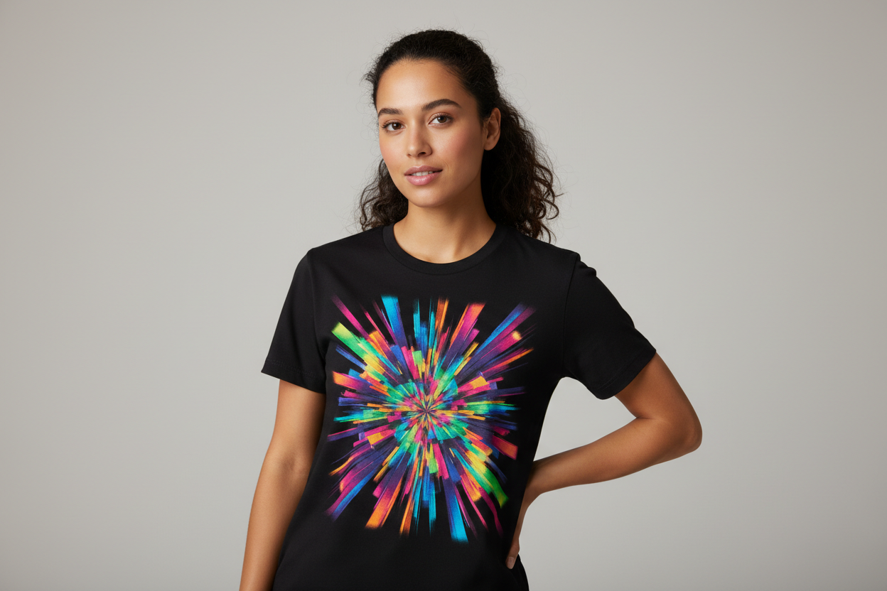 Custom Black T-Shirt Model